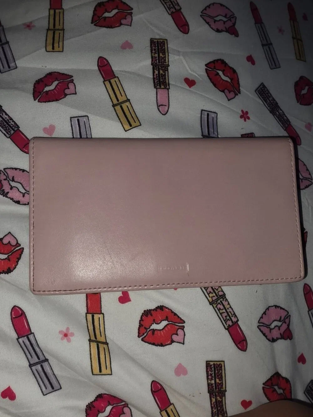 Coach baby pink checkbook cover